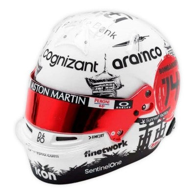 Mini Capacete 1:5 Fernando Alonso 'Aston Martin 2023' GP Japão